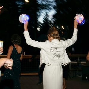 WIFE OF THE PARTY Jean jacket for wedding reception or honeymoon